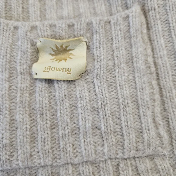 GLOWNY  RIBBED SHORTS WOMEN TAN SMALL CHIC ATHLEISURE Cashmere Wool Nylon Blend - Picture 2 of 10